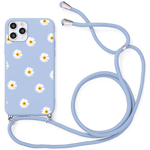 Yoedge Handykette Handyhülle für Samsung Galaxy A13 4G Hülle mit Band 6,6", Blumen Muster Design Aesthetic Schutzhülle mit Kordel zum Umhängen TPU Silikon Stoßfest Kette Handytasche, Gänseblümchen von Yoedge