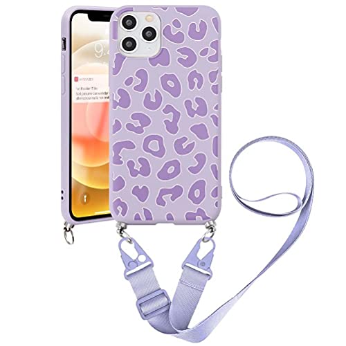 Yoedge Handykette Hülle für Samsung Galaxy A52 (5G), Necklace Handyhülle mit Nylon Schultergurt Stylische Band Kordel zum Umhängen Weich Silikon TPU Smartphone Cover für Samsung A52 (6,5Zoll), Leopard von Yoedge