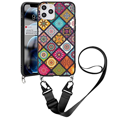 Yoedge Handykette Hülle für iPhone XR, Necklace Handyhülle mit Nylon Schultergurt Stylische Band Kordel zum Umhängen Weich Silikon TPU Smartphone Cover für iPhone xr (6,1 Zoll), Kariert 1 von Yoedge