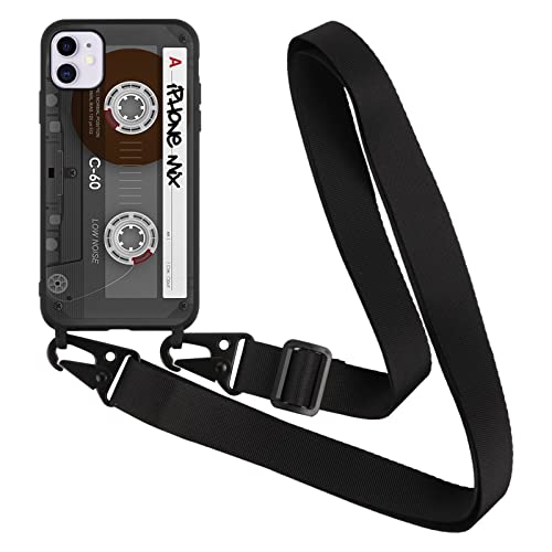 Yoedge Handykette Kompatibel mit iPhone 11 Hülle mit Band Halsband Lanyard Handyhülle 6,1", Nylon Schultergurt Weich Silikon TPU Stoßfest Schutzhülle mit Kordel zum Umhängen für iPhone 11, Magnetband von Yoedge