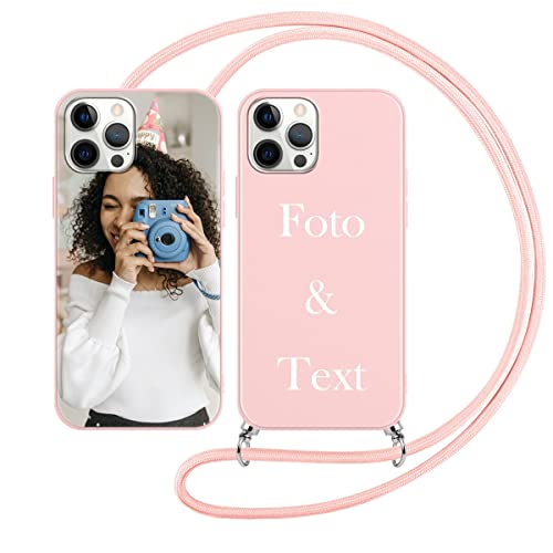 Yoedge Handykette Personalisierte Handyhülle für Apple iPhone 12 Pro Max Hülle mit Band Kordel 6,7",Selbst Gestalten mit Foto Bild Text Individuelle Schutzhülle Rosa Cover für iPhone 12 Pro Max Case Yoedge Handykette Personalisierte Handyhülle für Apple iPhone 12 Pro Max Hülle mit Band Kordel 6,7",Selbst Gestalten mit Foto Bild Text Individuelle Schutzhülle Rosa Cover für iPhone 12 Pro Max Case von Yoedge