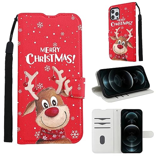 Yoedge Handykette Weihnacht Handyhülle für Samsung Galaxy S23 Ultra 5G 6,8 Hülle mit Band, PU Leder Klapphülle Schutzhülle Hirsch Deko Muster Aesthetic Weihnachten Geschenk Brieftasche Cover Case von Yoedge