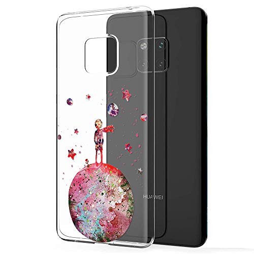 Yoedge Huawei Mate 20 Pro Hülle, [Ultra Dünn] TPU Silikon Schutzhülle Transparent mit Muster [The Little Prince] Slim Stoßfest Motiv Handyhülle Bumper Case Cover für Huawei Mate 20 Pro (Rot) von Yoedge