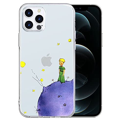 Yoedge Hülle Kompatibel mit Apple iPhone 13 Mini,Transparent Silikon Weich TPU Schutzhülle Stoßfest Handyhülle [Anti-Gelb] [Anti-Kratzer],Little Prince Muster Motiv Case für iPhone 13 Mini 5,4",Lila von Yoedge