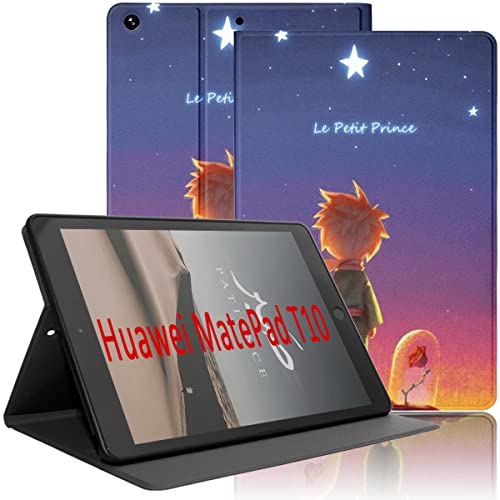 Yoedge Hülle Kompatibel mit Huawei MatePad T10/T10S 2020, Ultra Dünn Leicht SchutzHülle mit Standfunktion TPU Rücken Slim PU Leder Smart Folio Tablet Cover für MatePad T10/T10S 2020, Little Prince 3 von Yoedge