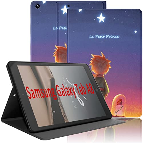 Yoedge Hülle Kompatibel mit Samsung Galaxy Tab A8 10,5 zoll 2021 SM-X200/ X205/ X207, Ultra Dünn Leicht SchutzHülle mit Standfunktion TPU Rücken Slim PU Leder Smart Folio Tablet Cover, Little Prince 3 von Yoedge