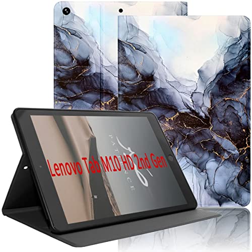 Yoedge Hülle für Lenovo Tab M10 HD (2. Gen) TB-X306X/TB-X306F,Ultra Dünn Leicht SchutzHülle mit Standfunktion TPU Rücken Slim PU Leder Smart Folio Tablet Cover für Lenovo Tab M10 HD 10.1 2020,Marmor 2 von Yoedge