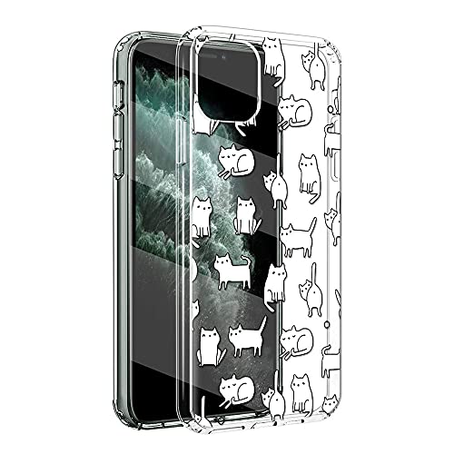 Yoedge Hülle für Samsung Galaxy A22 (4G) -6,4 Zoll Weiche Transparent TPU Ultradünne Stoßfeste Handyhülle Flexibel Silikon Bumper Schutzhülle mit Niedliches Muster für Samsung A22, Weiße Katze von Yoedge