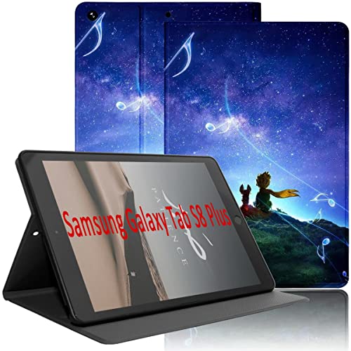 Yoedge Hülle für Samsung Galaxy Tab S8 Plus 2022/Tab S7 FE 2021/Tab S7 Plus 2020 12,4",Ultra Dünn Leicht SchutzHülle mit Standfunktion TPU Rücken Slim PU Leder Smart Folio Tablet Cover,Little Prince 2 von Yoedge