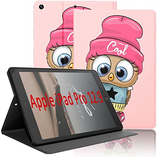 Yoedge Hülle für iPad Pro 2021 12,9 Zoll 5. Generation, Ultra Dünn Leicht SchutzHülle mit Standfunktion TPU Rücken Slim PU Leder Smart Folio Tablet Cover für iPad Pro 12,9" 2020 & 2018, Eule von Yoedge
