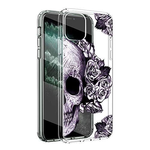 Yoedge Hülle für iPhone 13-6,1 Zoll Weiche Transparent TPU Ultradünne Stoßfeste Handyhülle Flexibel Silikon Bumper Schutzhülle mit Niedliches Muster für iphone13, Totenkopf 2 von Yoedge