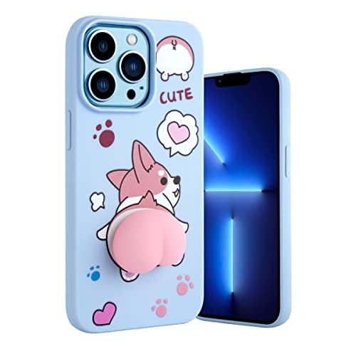 Yoedge Kompatibel mit iPhone SE 2022/SE 2020/7/8 Handyhülle 4,7", Dünn Weiche Violett Silikon Flexibler TPU Stoßfeste Bumper Hülle Süß 3D Cartoon Muster mit Peach Butt Design Schutzhülle, Korgi 2 von Yoedge