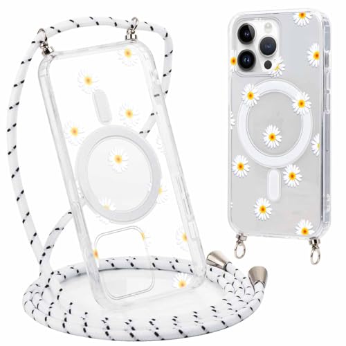 Yoedge Magnetisch Handyhülle Handykette für iPhone 11 Pro 5,8" Hülle mit Band, Transparent Case Kompatibel mit Magsafe, Silikon TPU Stoßfest Kordel zum Umhängen Schutzhülle mit Aesthetic Muster Daisy Yoedge Magnetisch Handyhülle Handykette für iPhone 11 Pro 5,8" Hülle mit Band, Transparent Case Kompatibel mit Magsafe, Silikon TPU Stoßfest Kordel zum Umhängen Schutzhülle mit Aesthetic Muster Daisy von Yoedge