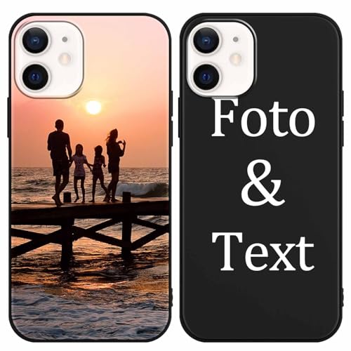 Yoedge Personalisierte Handyhülle für Apple iPhone 12 Mini Hülle Personalisiert 5,4", Schwarz Hülle mit Eigenem Foto Bedrucken Bild Text Individuelle Schutzhülle Selbst Gestalten für iPhone 12 Mini Yoedge Personalisierte Handyhülle für Apple iPhone 12 Mini Hülle Personalisiert 5,4", Schwarz Hülle mit Eigenem Foto Bedrucken Bild Text Individuelle Schutzhülle Selbst Gestalten für iPhone 12 Mini von Yoedge