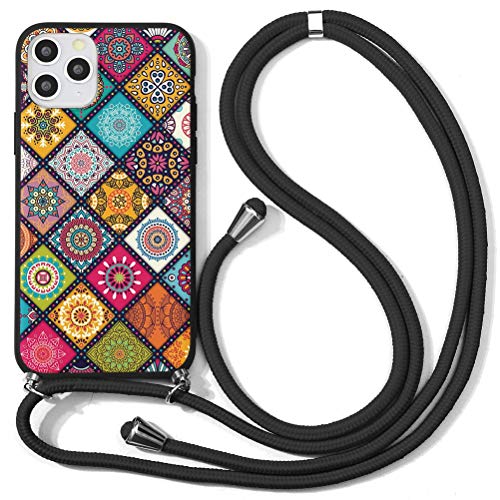 Yoedge Silikon Hülle für Xiaomi Redmi 9C/ Xiaomi Redmi 9C NFC 6.53″ Blumen Handykette Necklace Handyband Umhängeband Lanyard Handy Handyhülle Handytasche zum Umhängen für Redmi9C Hülle, Gitter von Yoedge