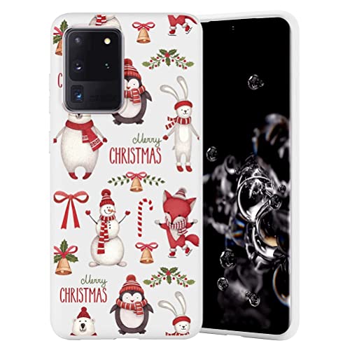 Yoedge Weihnachten Handyhülle für Samsung Galaxy S22 5G 6,1", Weiß Silikon Hülle mit Mode Christmas Muster Schutzhülle, Weich Ultra Dünn Stoßfest Bumper Case Handytasche für Samsung S22 5G, Cartoon 4 von Yoedge