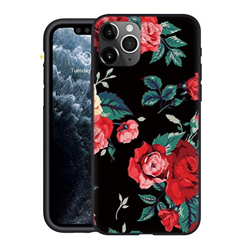 Yoedge für Huawei P smart 2020 (4G) 6,21" Hülle,Silikon TPU Schutzhülle [Slim Stoßfest] Ultra Dünn Schwarz mit Muster Motiv Handyhülle Bumper Soft Weiche Case Back Cover für Huawei P smart 2020,Rose von Yoedge