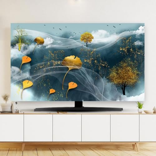 TV Abdeckung Fernseher Bildschirmschoner 32" - 85" Mehrere Größen Fernsehgerät Schutzhülle Landscape Print TV Protective Cover Modernes Design TV Schutz Staubdichte Hülle Bezug(Stil 3,37-39IN) von Yoeoefuo