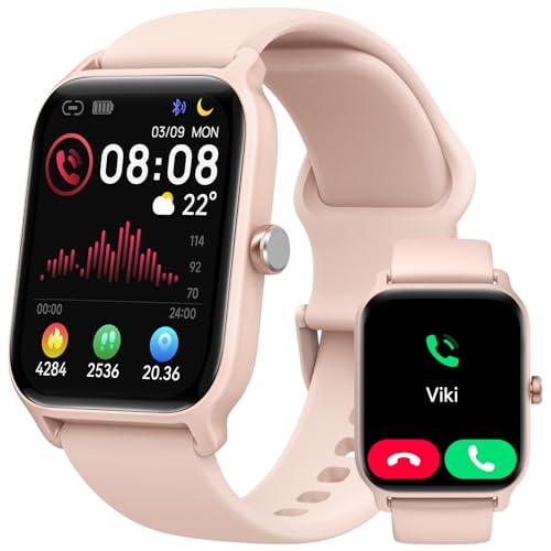 Smartwatch Damen mit Telefonfunktion, Alexa Integriert 1,8" Fitnessuhr Damen mit Herzfrequenz SpO2 Stress Schlafmonitor, Schrittzähler Uhr, 100 Sportmodi, IP68 Wasserdichte Sportuhr für Android iOS von Yoever