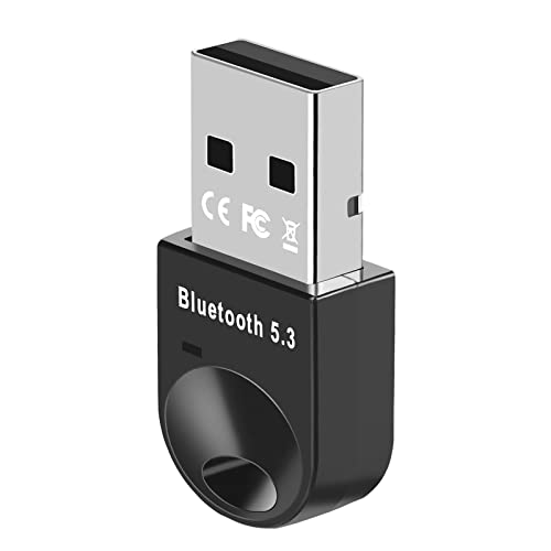 Yoezuo Bluetooth Adapter 5.3, USB Bluetooth Dongle, Langstrecken Netzwerkadapter Stick für Laptop, Maus, Tastatur, Kopfhörer, Controller, Kompatibel mit Windows 11/10/8.1 (Schwarz) von Yoezuo