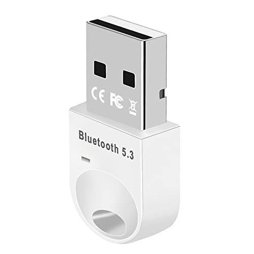 Yoezuo Bluetooth Adapter PC, USB 5.3 Bluetooth Stick für Windows 11/10/8.1 Bluetooth Dongle kompatibel mit Desktop PC, Laptop, Maus, Tastatur, Kopfhörer, Controller, Plug und Play, Weiß von Yoezuo