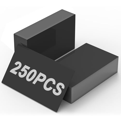 250 Stück Visitenkarten Blanko, Metall Aluminium Visitenkarten Rohlinge, Visitenkarte Leere Alu Legierung Karte Laser Gravierte Visitenkarte Dicke Blanko Karte - Schwarz, 8.6x5.4cm von Yofuly
