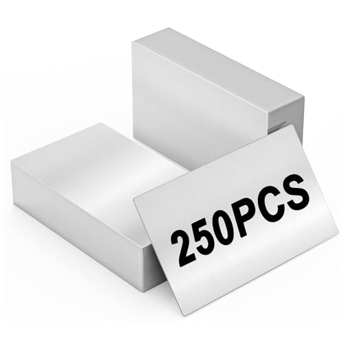 250 Stück Visitenkarten Blanko, Metall Aluminium Visitenkarten Rohlinge, Visitenkarte Leere Alu Legierung Karte Laser Gravierte Visitenkarte Dicke Blanko Karte - Silber, 8.6x5.4cm 250 Stück Visitenkarten Blanko, Metall Aluminium Visitenkarten Rohlinge, Visitenkarte Leere Alu Legierung Karte Laser Gravierte Visitenkarte Dicke Blanko Karte - Silber, 8.6x5.4cm von Yofuly