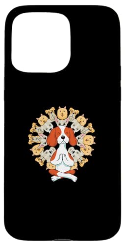 Yoga Shirt Buddha Beagle Hunde Mandala Meditation Hülle für iPhone 15 Pro Max von Yoga Shirts Damen und Herren Geschenke Zubehör