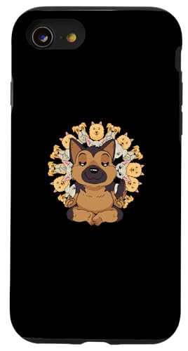 Yoga Shirt Buddha Schäferhund Hunde Mandala Meditation Hülle für iPhone SE (2020) / 7 / 8 von Yoga Shirts Damen und Herren Geschenke Zubehör