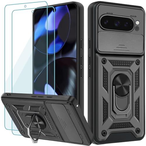 Yohii Handyhülle für Google Pixel 9 Pro XL Hülle mit 2 Stück Schutzfolie, Kameraschutz Case mit 360 Grad Ring Ständer Stoßfest Kratzfest Tough Armor Schutzhülle, Schwarz Yohii Handyhülle für Google Pixel 9 Pro XL Hülle mit 2 Stück Schutzfolie, Kameraschutz Case mit 360 Grad Ring Ständer Stoßfest Kratzfest Tough Armor Schutzhülle, Schwarz von Yohii