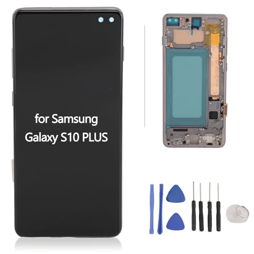 TFT-Bildschirm für Samsung S10 Plus, Bildschirm-Ersatz mit Rahmen-Set für Samsung Galaxy S10+ G975f G975u G975w, LCD-Display, Touchscreen-Digitalisierer, 16,3 cm (6,4 Zoll) von Yoidesu