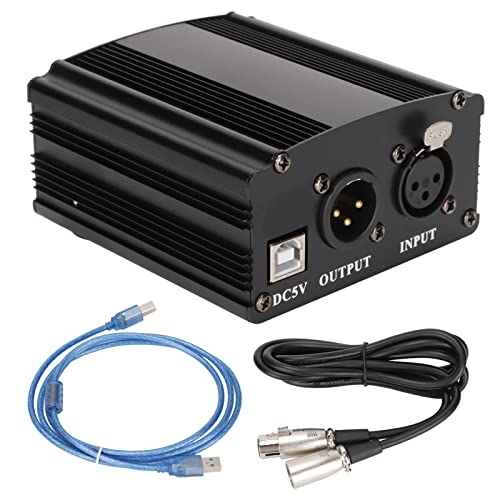 Yoidesu 48V Phantomspeisung, Mikrofonspeisung 1 Kanal Kondensatormikrofon Phantomspeisung mit XLR 3 Pin Kabel und USB Kabel Yoidesu 48V Phantomspeisung, Mikrofonspeisung 1 Kanal Kondensatormikrofon Phantomspeisung mit XLR 3 Pin Kabel und USB Kabel von Yoidesu
