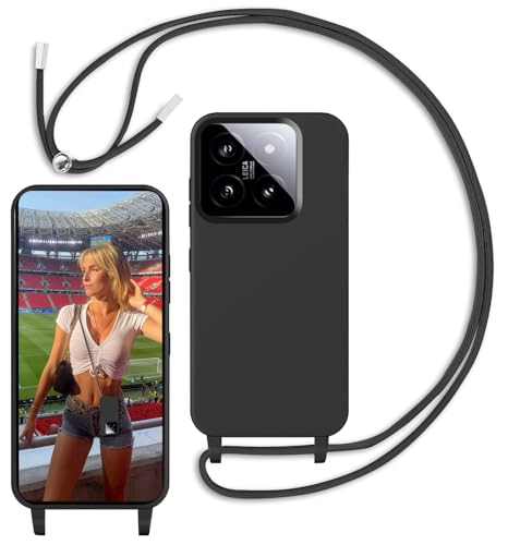 Yojiong Handykette Hülle für Xiaomi 15 5G, Liquid Silikon Handyhülle mit Kordel zum Umhängen mit Band Stossfest Bumper Schutzhülle, Kette für Smartphone, Schnur mit Case in Schwarz Yojiong Handykette Hülle für Xiaomi 15 5G, Liquid Silikon Handyhülle mit Kordel zum Umhängen mit Band Stossfest Bumper Schutzhülle, Kette für Smartphone, Schnur mit Case in Schwarz von Yojiong