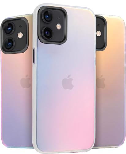 Yojiong Hülle für iPhone 12/12 Pro (6.1"), Glitzer Matte Handyhülle [Farbwechsel-Effekt], stilvolle und Einzigartig, Stoßfest Kratzfeste Schutzhülle, Bunt von Yojiong