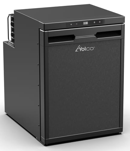 Yolco KL50 Elektrische Kompressor-Kühlschrank, App Steuerung per Bluetooth, 12/24 V und 230 V, für Auto, LKW, Boot, Wohnmobil, Camping Kühlschrank, Schwarz von Yolco
