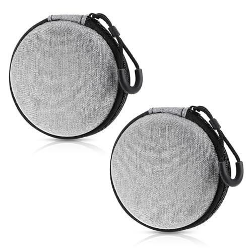 2 Stück Kopfhörer Tasche Klein - Aufbewahrungstasche Mini Hülle Kabeltasche Festplatten Reiseelektronik Schutz USB Ladekabel SD Karte (2 × Rund) von Yolev