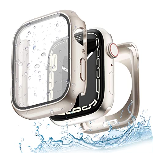 Yolovie 2 in 1 Wasserdichte Hülle Kompatibel für Apple Watch SE SE2 Series 6 5 4 40mm Zubehör, iWatch Glas Displayschutz PC Hard Schutz Case Schutzhülle+Hinterer Rahmenfür Damen Herren 40mm Polarstern von Yolovie