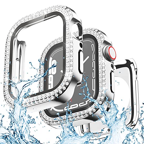 Yolovie 2 in 1 wasserdichte Glitzer Hülle Kompatibel für Apple Watch 44mm Displayschutz Serie 6/5/4 SE, iWatch Schutzhülle mit Diamant Bling Strass Gehäuse Zubehör 360° Vollschutz - 44mm Silber Yolovie 2 in 1 wasserdichte Glitzer Hülle Kompatibel für Apple Watch 44mm Displayschutz Serie 6/5/4 SE, iWatch Schutzhülle mit Diamant Bling Strass Gehäuse Zubehör 360° Vollschutz - 44mm Silber von Yolovie