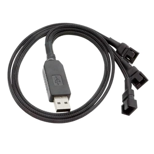 Yominerr 12V USB-Lüfter-Netzadapterkabel 1 zu 3 Step-Up-Netzadapterkabel für 4-Pin-PC-Kühlventilatoren von Yominerr