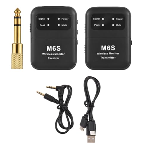 Yominerr 2,4 GHz Kabelloses Kopfhörer-Monitor-Übertragungssystem, Wiederaufladbarer IEM-Sendeempfänger, Mono-/Stereo-Schalter Yominerr 2,4 GHz Kabelloses Kopfhörer-Monitor-Übertragungssystem, Wiederaufladbarer IEM-Sendeempfänger, Mono-/Stereo-Schalter von Yominerr