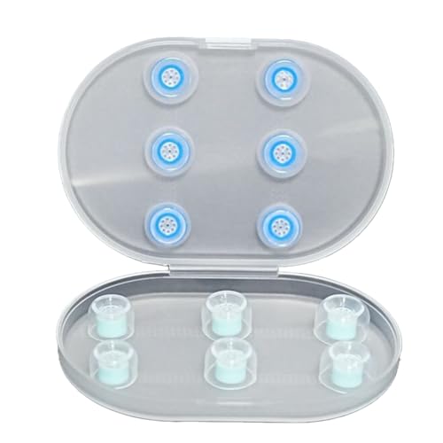 Yominerr Auswechselbare in-Ear-Ohrstöpsel Aus Silikon, 3 Paar, Weich und Bequem, für Kabelgebundene Kopfhörer der Größe M, Zubehör, Eisblau von Yominerr