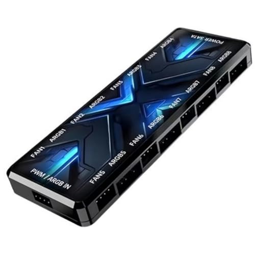 Yominerr Dual 8-Wege ARGB PWM Shenguang Synchronisation 2-in-1 Gehäuselüftersteuerung Kühler Yominerr Dual 8-Wege ARGB PWM Shenguang Synchronisation 2-in-1 Gehäuselüftersteuerung Kühler von Yominerr