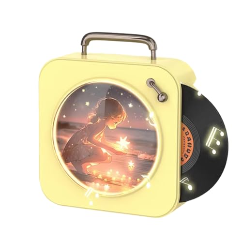Yominerr Vintage-Bluetooth-Player, Stereo-Sound, Stereo-Soundeffekte, Radio, Schallplatte, Kleine Stereoanlage, Heim-CD-Player, Gelb Yominerr Vintage-Bluetooth-Player, Stereo-Sound, Stereo-Soundeffekte, Radio, Schallplatte, Kleine Stereoanlage, Heim-CD-Player, Gelb von Yominerr