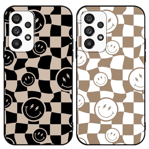 Yomjew 2 Pack Cute Checkered Happy Smile Pattern Phone Case for Samsung Galaxy A53 5G 16.5 cm, Aesthetic Checkerboard Silicone Case Anti-Scratch Soft Protective Shockproof TPU Cover for Women Girls Yomjew 2 Pack Cute Checkered Happy Smile Pattern Phone Case for Samsung Galaxy A53 5G 16.5 cm, Aesthetic Checkerboard Silicone Case Anti-Scratch Soft Protective Shockproof TPU Cover for Women Girls von Yomjew