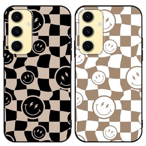 Yomjew 2 Pack Cute Checkered Happy Smile Pattern Phone Case for Samsung Galaxy S25 Plus 5G 17.0 cm, Aesthetic Checkerboard Silicone Case Anti-Scratch Soft Protective Shockproof TPU Cover for Women Yomjew 2 Pack Cute Checkered Happy Smile Pattern Phone Case for Samsung Galaxy S25 Plus 5G 17.0 cm, Aesthetic Checkerboard Silicone Case Anti-Scratch Soft Protective Shockproof TPU Cover for Women von Yomjew