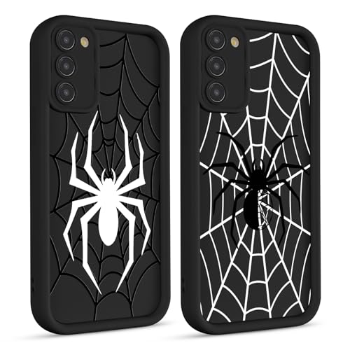 Yomjew 2 Stück Süße Spinnennetz-Handyhülle für Samsung Galaxy S21 5G Hülle 6,2 Zoll (15,7 cm), cooles ästhetisches Muster, Druckdesign, Silikon, matt, Funda-Schutzhülle, stoßfest, weiche TPU-Abdeckung von Yomjew
