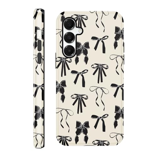 Yomjew Funda Schutzhülle für Samsung Galaxy A16 5G, 17 cm (6,7 Zoll), Motiv: süße Schleife, 2-in-1, glänzende Handyhülle, stoßfest, weiches TPU, harter PC-Schutz, für Mädchen und Frauen von Yomjew