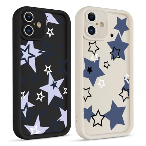 Yomjew Niedliche Schutzhülle für iPhone 16 Plus 17 cm (6,7 Zoll), Stern-Silikonhülle, matt, Vollkameraobjektivmuster, ästhetisches Design, weicher, schlanker Rahmen, schützend, stoßfest von Yomjew