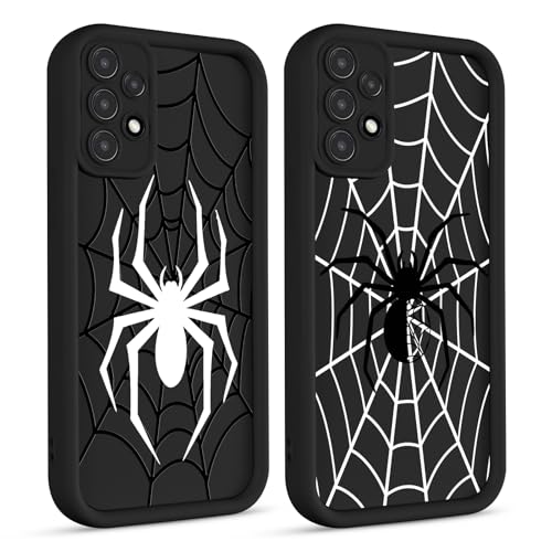 Yomjew Niedliche Spinnennetz-Handyhülle für Samsung Galaxy A13 4G Hülle 16,8 cm (6,6 Zoll), cooles ästhetisches Muster, Druck-Design, Silikon, matt, Funda-Schutzhülle, stoßfest, weiche TPU-Hülle, für von Yomjew