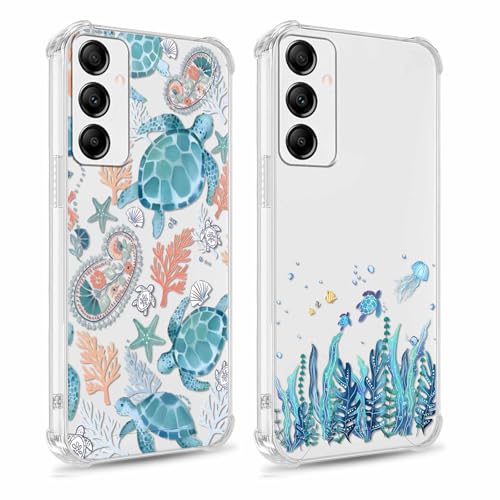 Yomjew Schutzhülle für Samsung Galaxy A55 5G 16,5 cm (6,5 Zoll), ästhetisches Cartoon-Tier-Design, transparente Schutzhülle, dünn, weiches Silikon, TPU, stoßfest, für Mädchen, Damen, Herren, 2 Stück von Yomjew